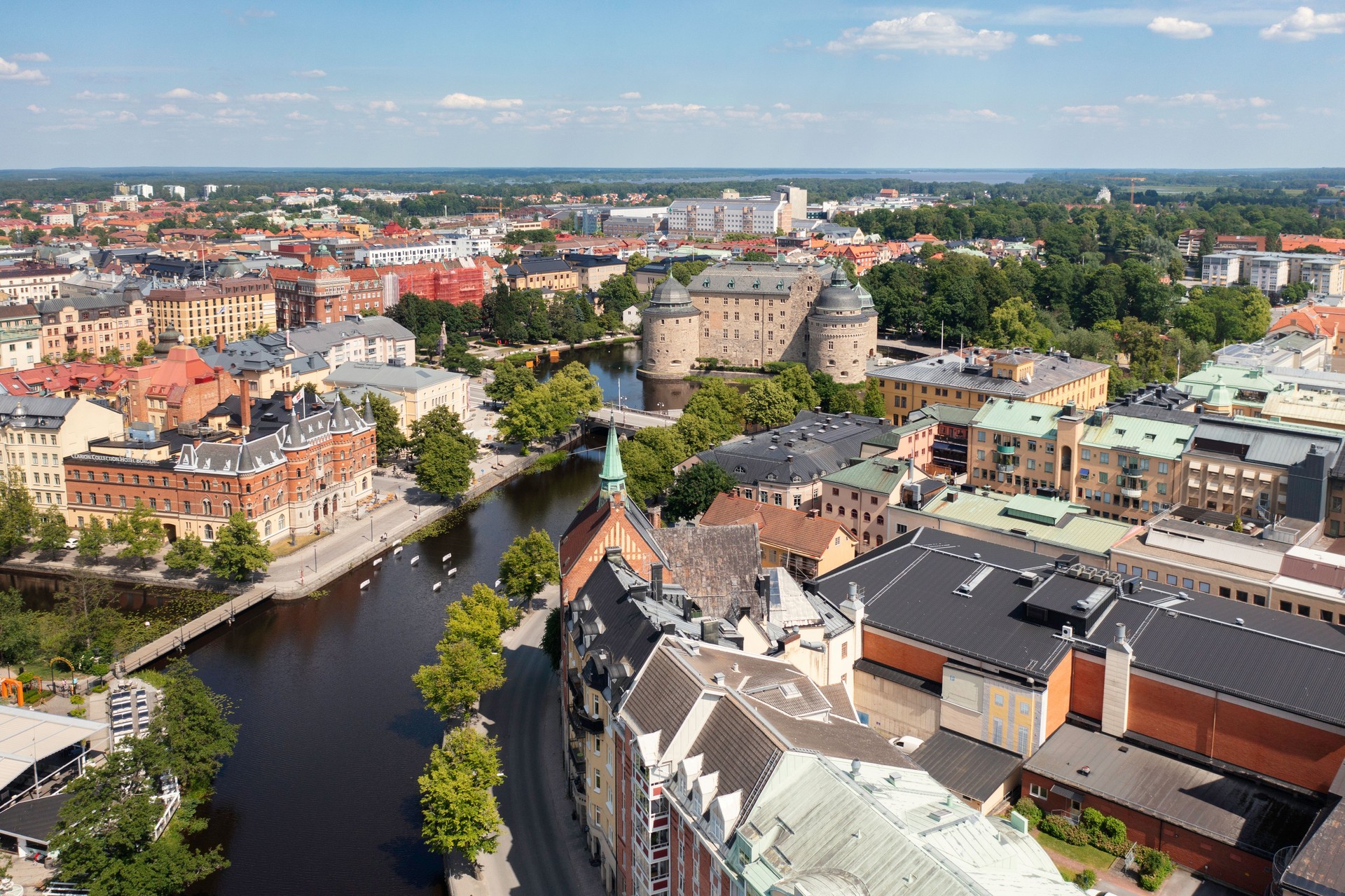 Aerial view of Örebro city